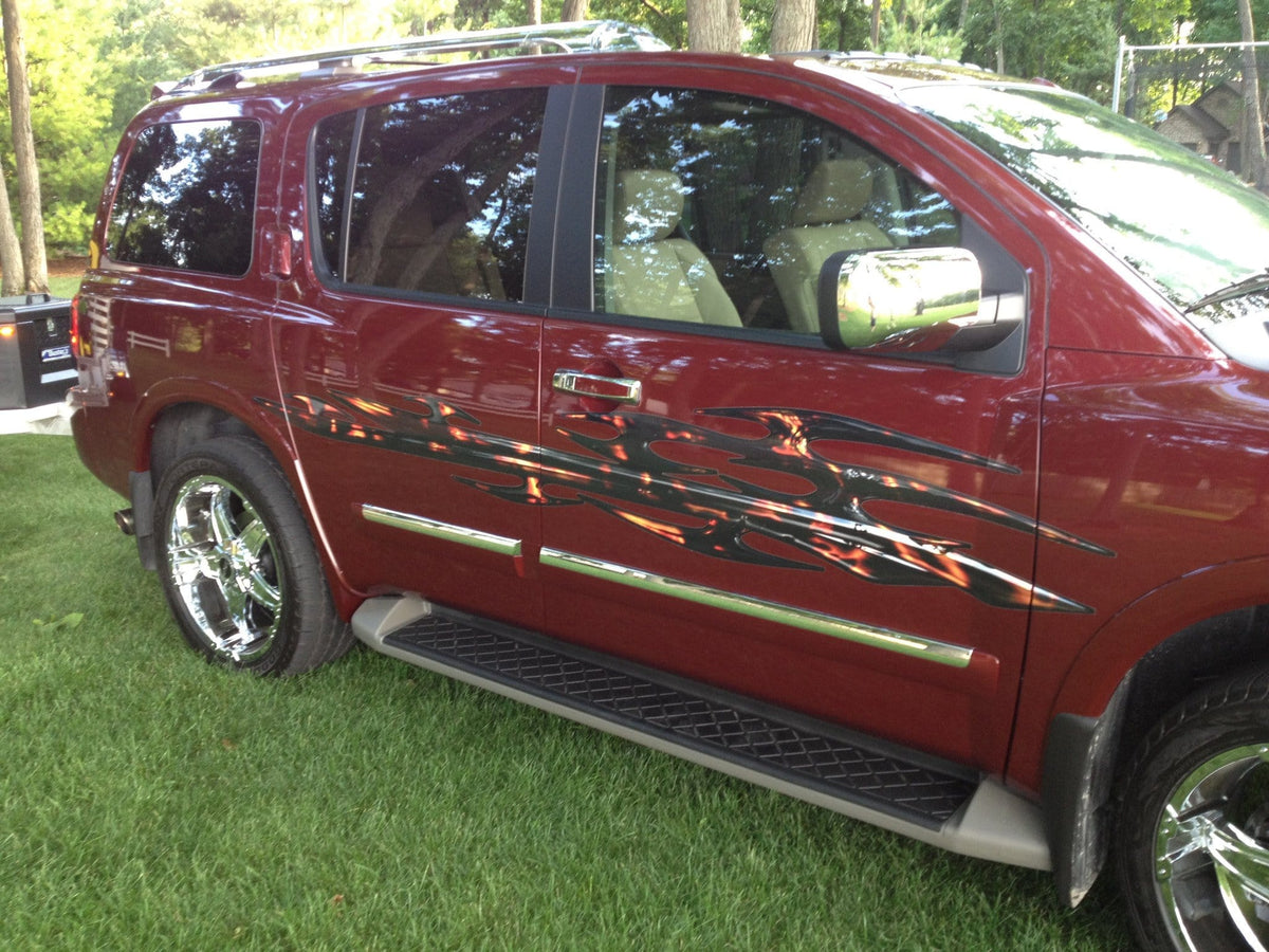 tribal vinyl decals on the side of suv